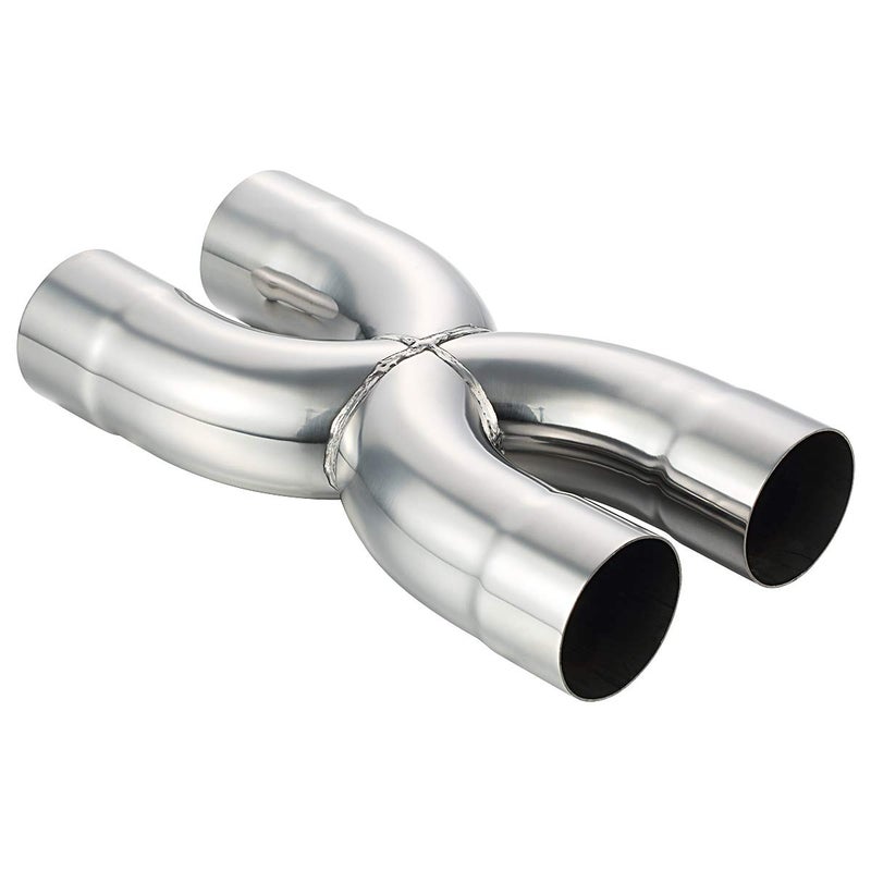 LCGP Universal 2.5" In/Out Crossover X Pipe 12" Length Stainless Steel Exhaust Pipe - Image 4